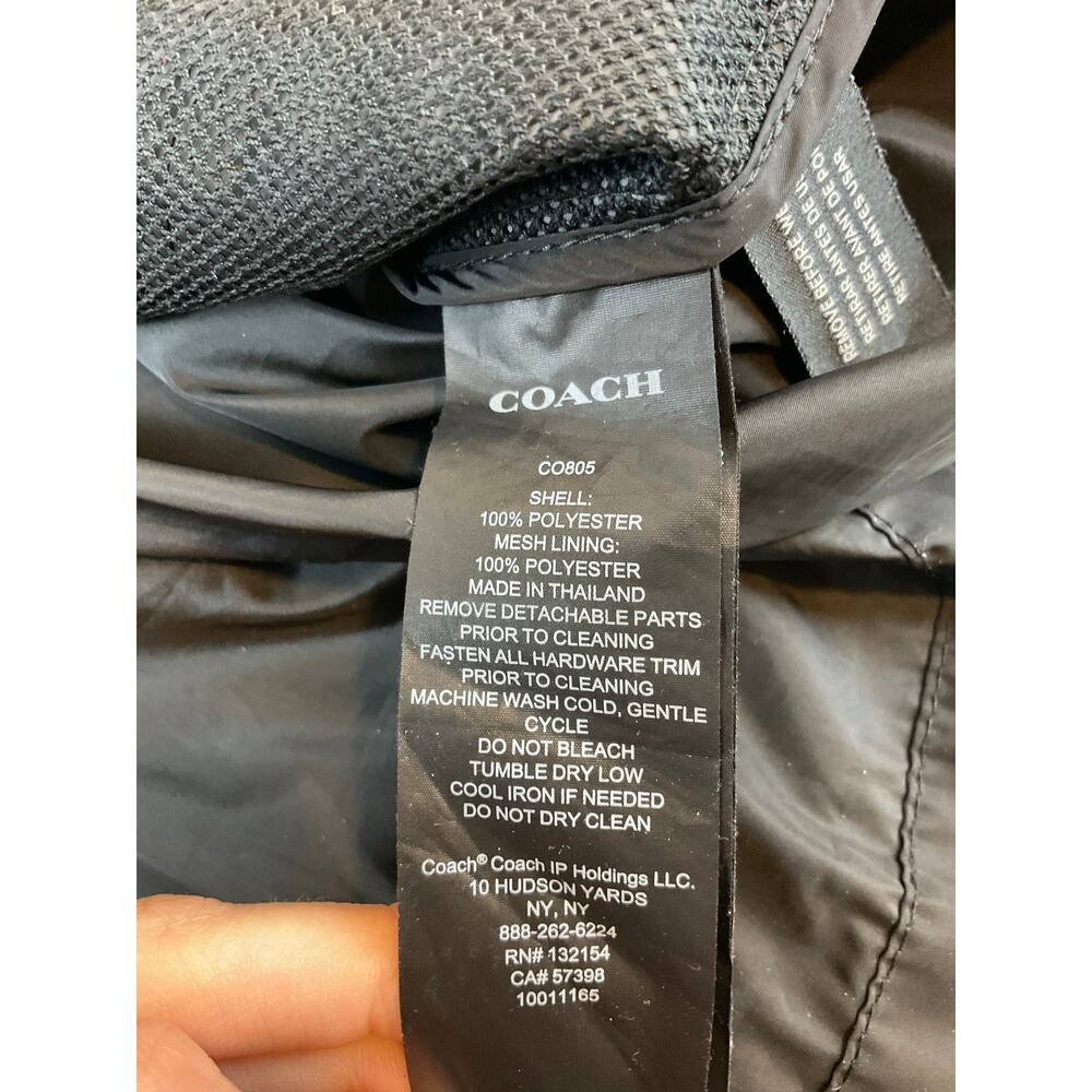 Coach Signature Full Zip Windbreaker Jacket, *SIZE XXL*- Charcoal/Black - Picture 6 of 6